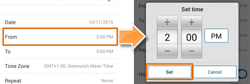 Meetings Android - Schedule Meeting - From