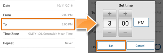 Meetings Android - Schedule Meeting - To