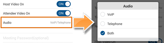 Meetings Android - Schedule Meeting - Audio