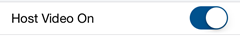 Meetings iOS - Schedule - Enable or disable Host Video On