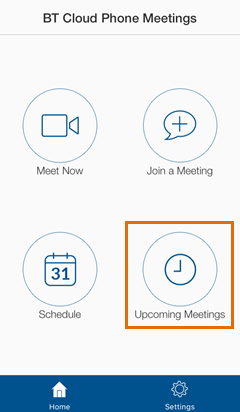 Meetings iOS - Tap Upcoming Meetings