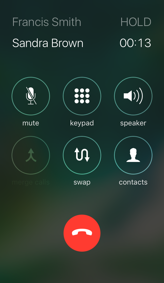 Ongoing VoIP call placed on hold Native iPhone call accepted