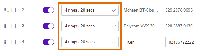 Set number of rings