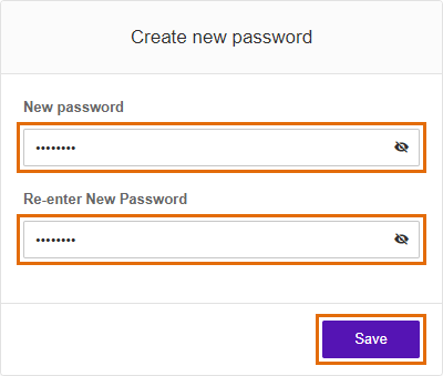 Create new password